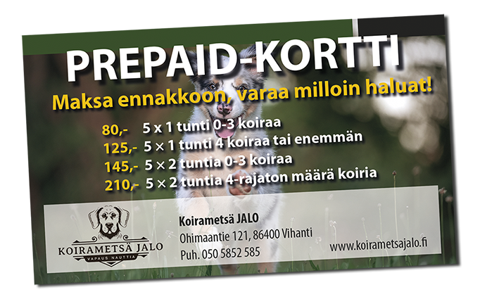 prepaid kortti koirametsä jalo